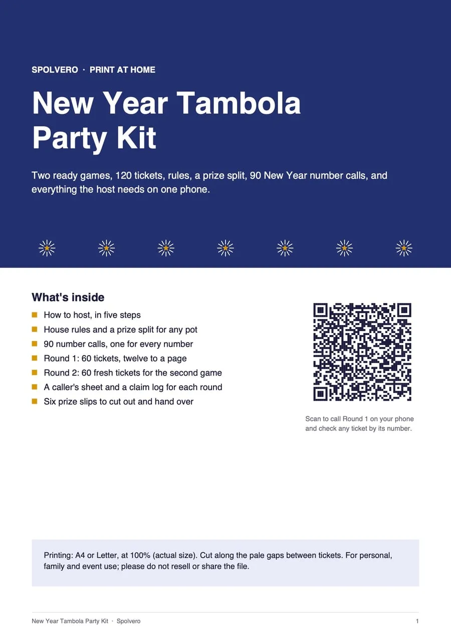Cover of the New Year Tambola Party Kit