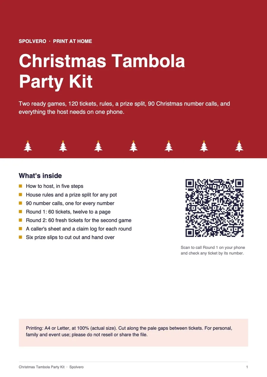 Cover of the Christmas Tambola Party Kit